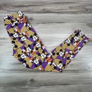 LulaRoe OS Disney Mickey‎ Mouse Halloween Patchwork Print Leggings